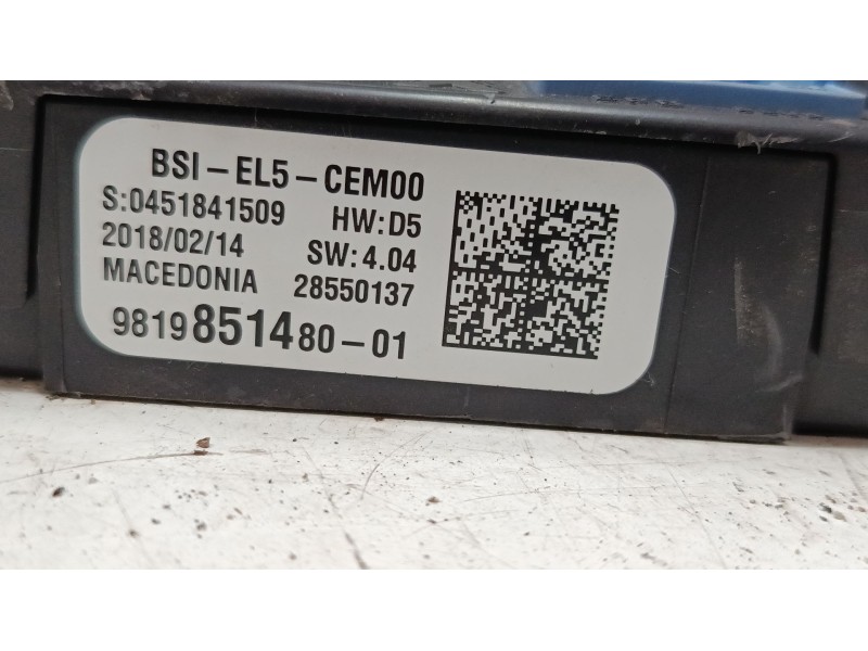 Recambio de bsi para opel crossland x / crossland (p17, p2qo) 1.2 (75) referencia OEM IAM 9819851480  