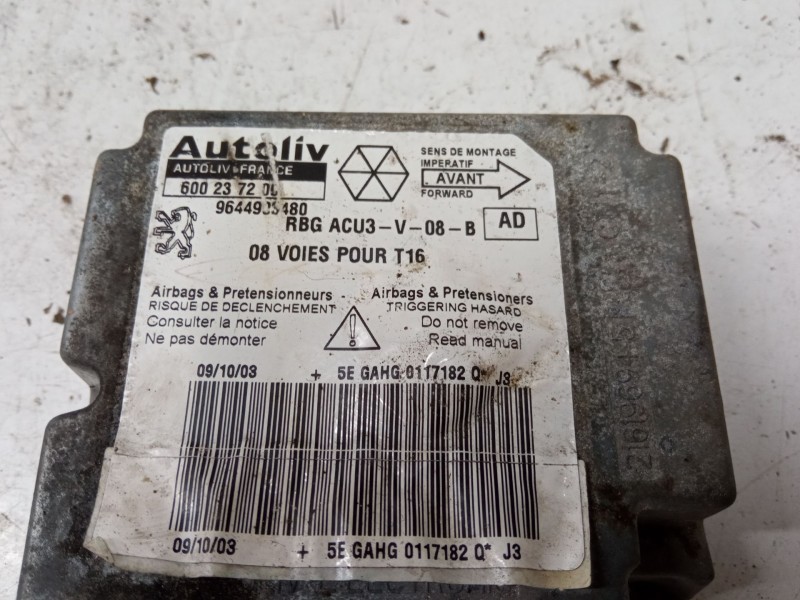 Recambio de centralita airbag para peugeot 206 hatchback (2a/c) 1.6 16v referencia OEM IAM   