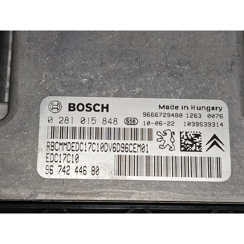 Recambio de centralita motor uce para peugeot 207/207+ (wa_, wc_) 1.6 hdi referencia OEM IAM 9674244680 0281015848 