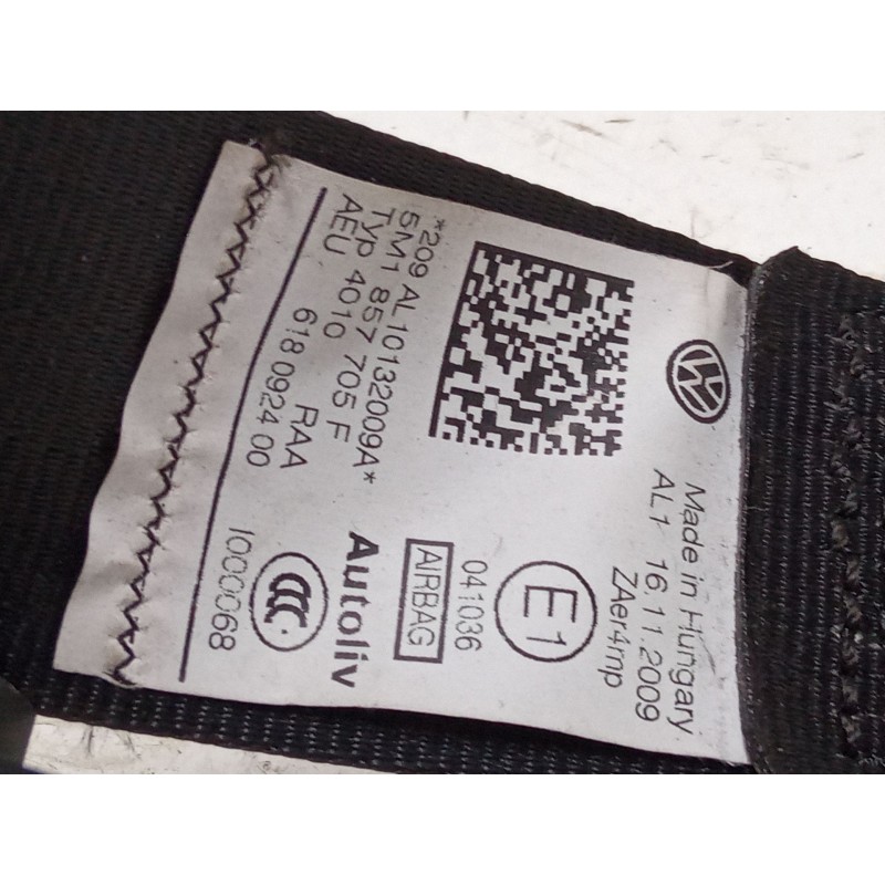 Recambio de cinturon seguridad delantero izquierdo para volkswagen golf plus v (5m1, 521) 1.4 tsi referencia OEM IAM   