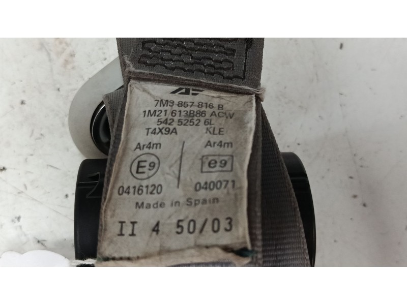 Recambio de cinturon seguridad tercera fila derecho para ford galaxy i (wgr) 1.9 tdi referencia OEM IAM   