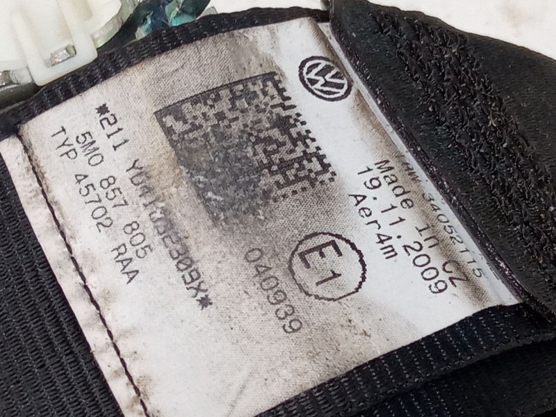 Recambio de cinturon seguridad trasero izquierdo para volkswagen golf plus v (5m1, 521) 1.4 tsi referencia OEM IAM   
