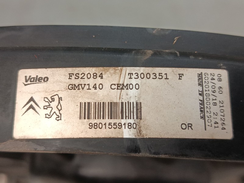 Recambio de electroventilador para citroën c3 iii (sx) 1.2 thp 110 referencia OEM IAM 9801559180  