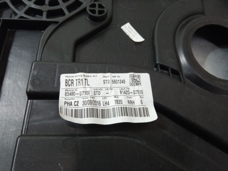 Recambio de elevalunas electrico trasero derecho para hyundai tucson (tl, tle) 1.7 crdi referencia OEM IAM 83480D7100  