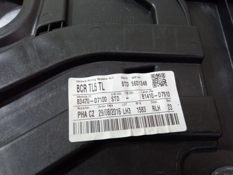 Recambio de elevalunas electrico trasero izquierdo para hyundai tucson (tl, tle) 1.7 crdi referencia OEM IAM 83470D7100  