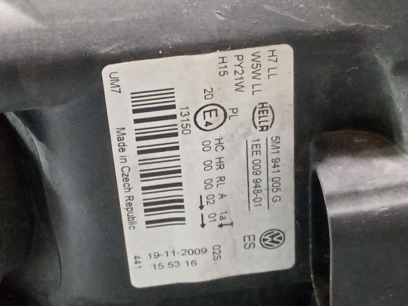 Recambio de faro izquierdo para volkswagen golf plus v (5m1, 521) 1.4 tsi referencia OEM IAM 5M1941005  