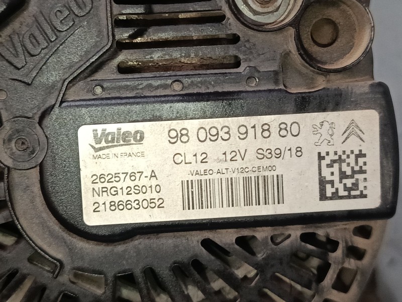 Recambio de alternador para citroën c3 iii (sx) 1.2 thp 110 referencia OEM IAM 9809391880  
