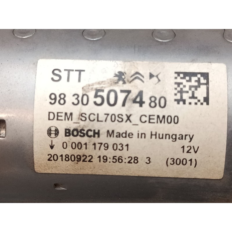 Recambio de motor arranque para citroën c3 iii (sx) 1.2 thp 110 referencia OEM IAM 9830507480 0001179031 