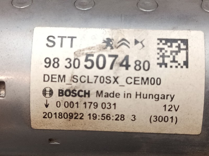 Recambio de motor arranque para citroën c3 iii (sx) 1.2 thp 110 referencia OEM IAM 9830507480 0001179031 