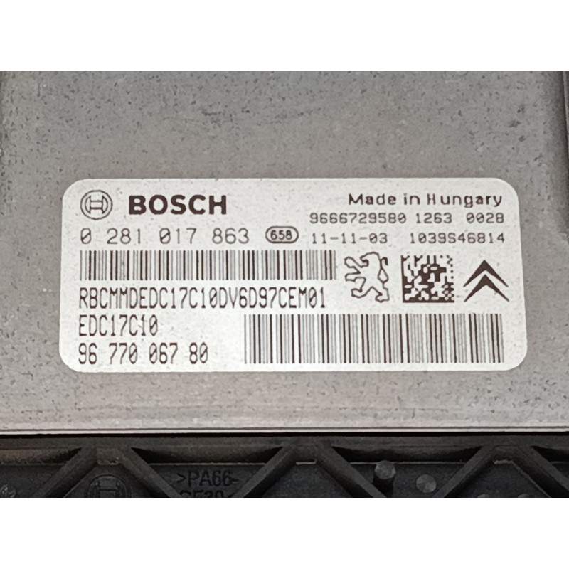 Recambio de centralita motor uce para peugeot partner tepee 1.6 hdi / bluehdi 75 referencia OEM IAM 9677006780 0281017863 
