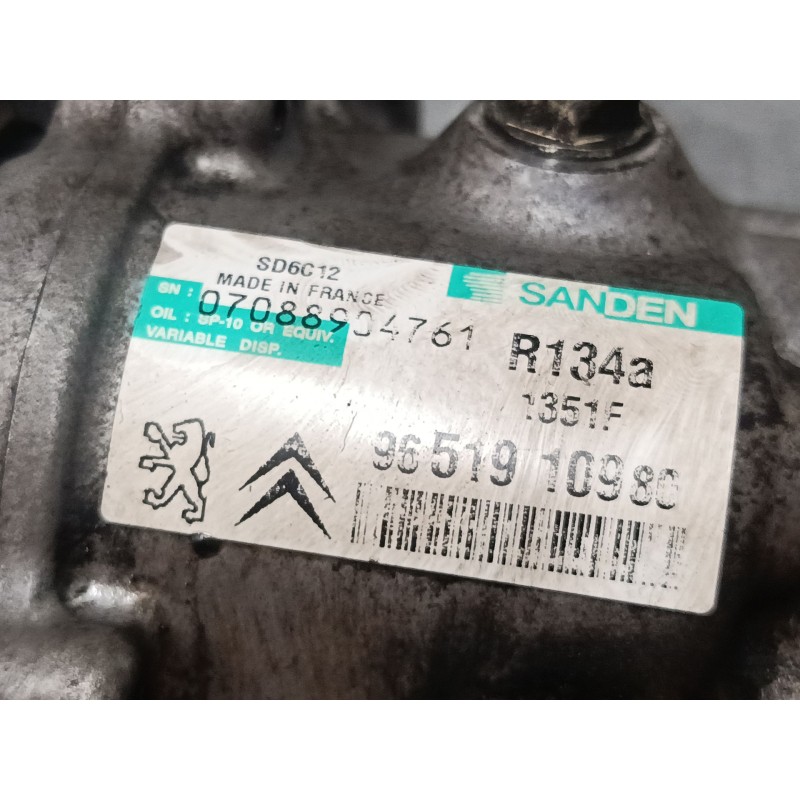 Recambio de compresor a/a para peugeot 207/207+ (wa_, wc_) 1.6 hdi referencia OEM IAM 9651910980  