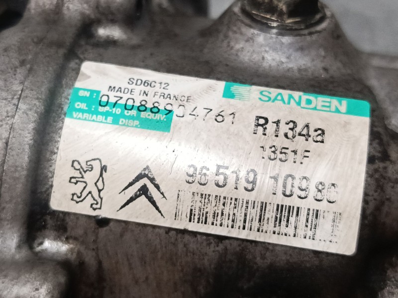 Recambio de compresor a/a para peugeot 207/207+ (wa_, wc_) 1.6 hdi referencia OEM IAM 9651910980  