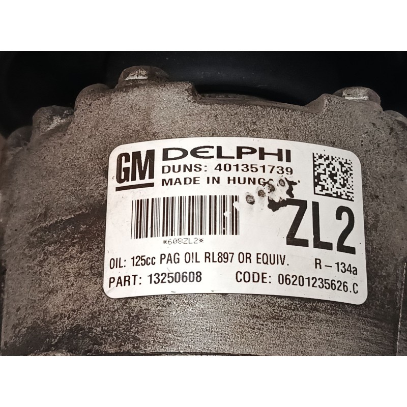 Recambio de compresor aire acondicionado para opel astra j (p10) 1.4 turbo (68) referencia OEM IAM 13250608 401351739 