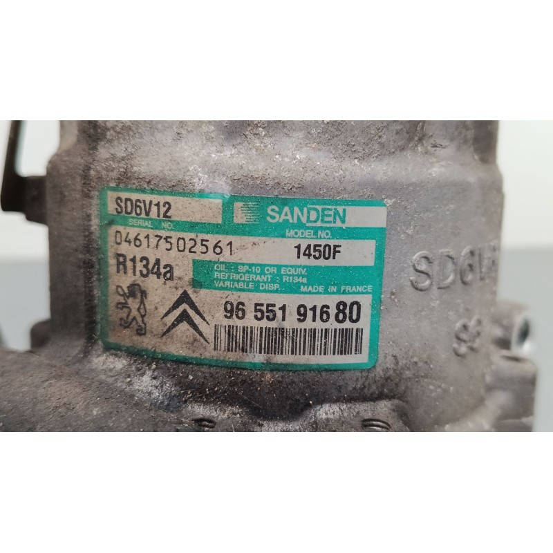 Recambio de compresor a/a para citroën c2 (jm_) 1.4 hdi referencia OEM IAM SD6V12 1450F 9655191680 