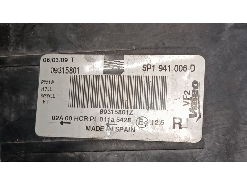 Recambio de faro derecho para seat leon (1p1) 1.9 tdi referencia OEM IAM 5P1941006D  