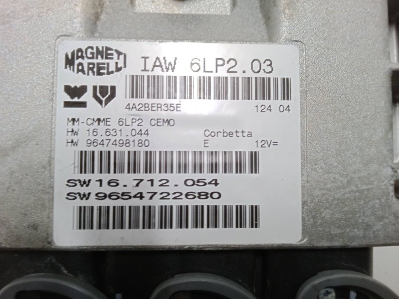 Recambio de centralita motor uce para peugeot 206 sw (2e/k) 1.4 16v referencia OEM IAM SW16712054 IAW 6LP2.03 SW9654722680