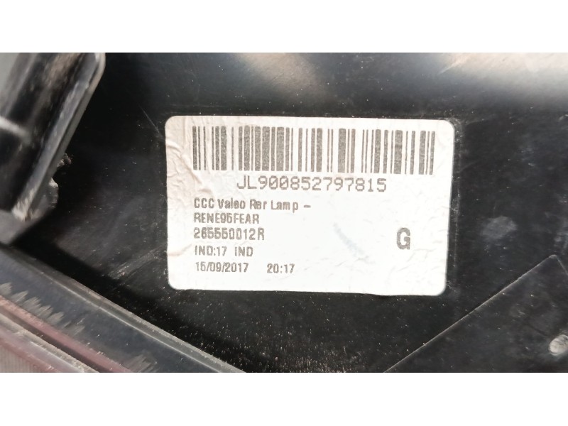 Recambio de piloto trasero izquierdo para renault megane cc (ez0/1_) 1.2 tce (ez16) referencia OEM IAM 265550012R  