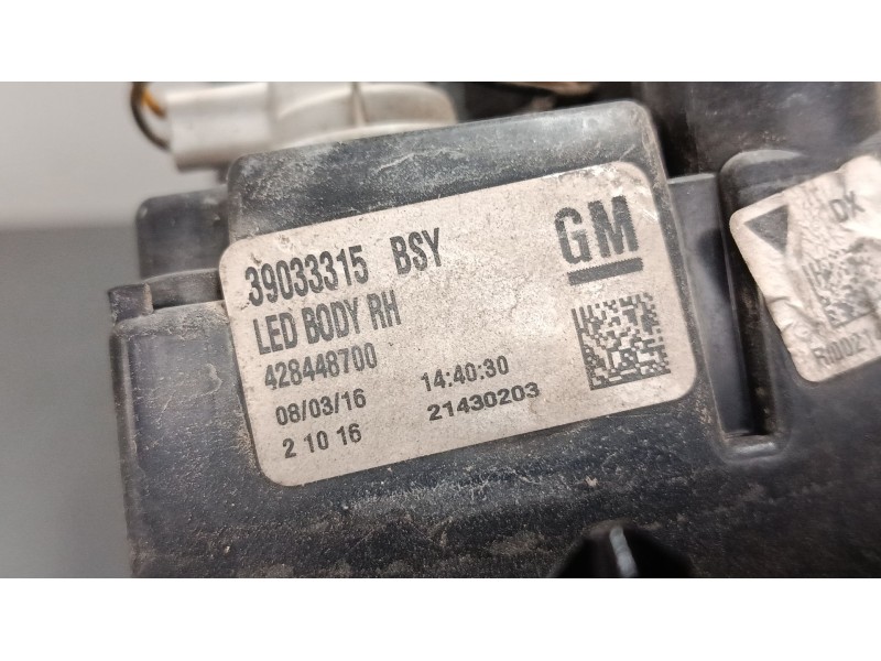 Recambio de piloto trasero derecho para opel zafira tourer c (p12) 1.4 (75) referencia OEM IAM 39033315 428448700 