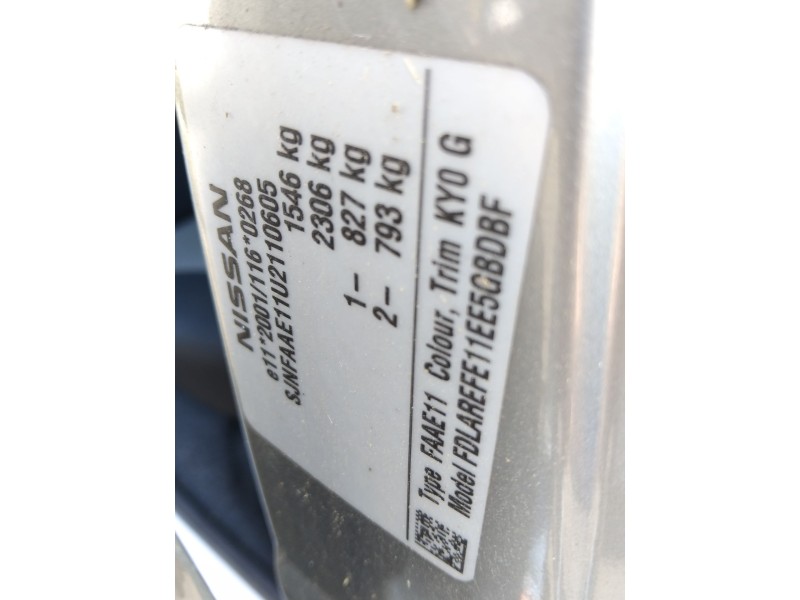 nissan note (e11, ne11) del año 2012