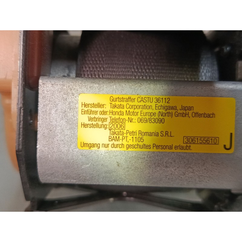 Recambio de cinturon seguridad delantero derecho para honda civic viii hatchback (fn, fk) 1.8 (fn1, fk2) referencia OEM IAM 8145