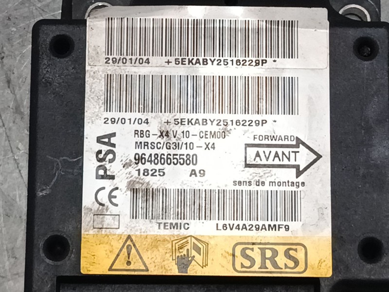 Recambio de centralita airbag para citroën c5 i (dc_) 2.0 hdi (dcrhzb, dcrhze) referencia OEM IAM 9648665580  