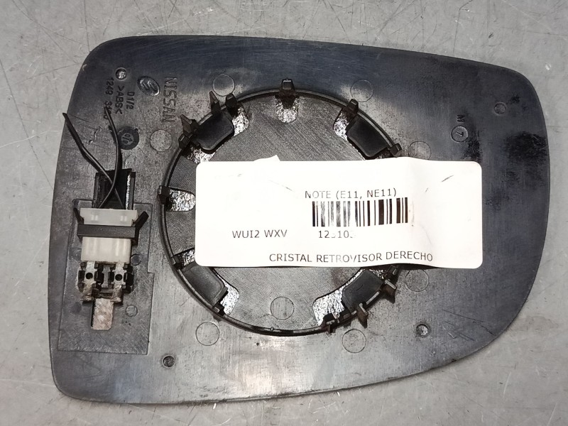 Recambio de cristal retrovisor derecho para nissan note (e11, ne11) 1.4 referencia OEM IAM 12493190  