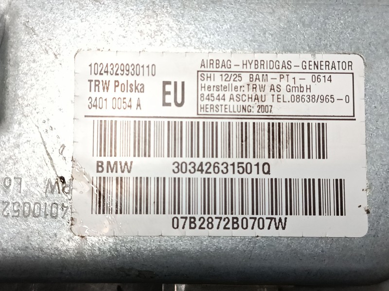 Recambio de airbag de puerta delantero izquierdo para bmw x3 (e83) 2.0 sd referencia OEM IAM 30342631501Q  
