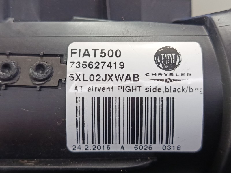 Recambio de aireador derecho para fiat 500 (312_) 1.2 (312axa1a) referencia OEM IAM 735627419  