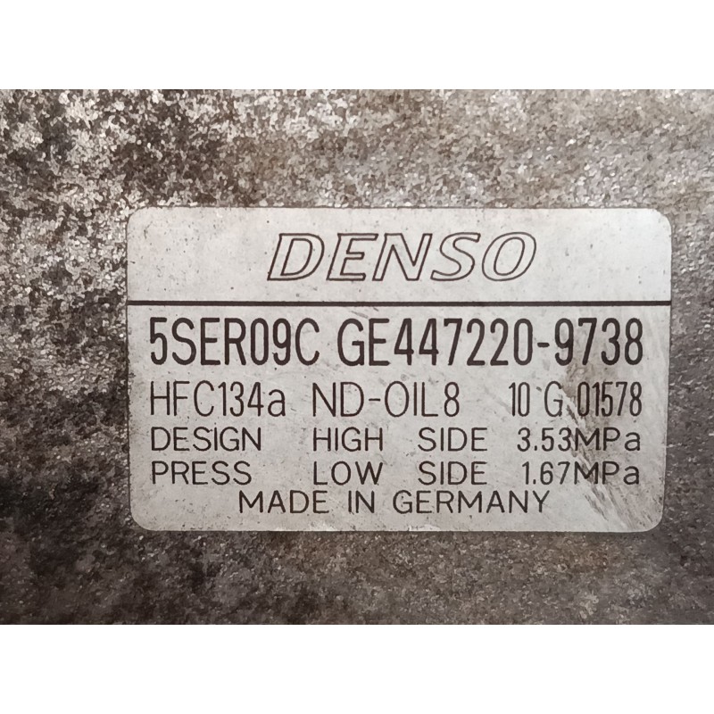 Recambio de compresor a/a para toyota yaris (_p9_) 1.3 vvt-i (scp90_) referencia OEM IAM   