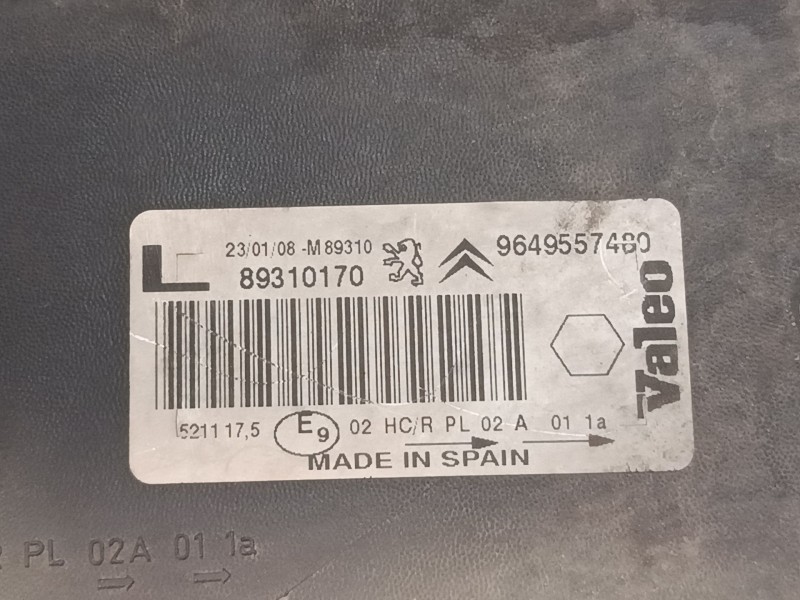 Recambio de faro izquierdo para citroën xsara picasso (n68) 1.6 16v referencia OEM IAM 9649557480  