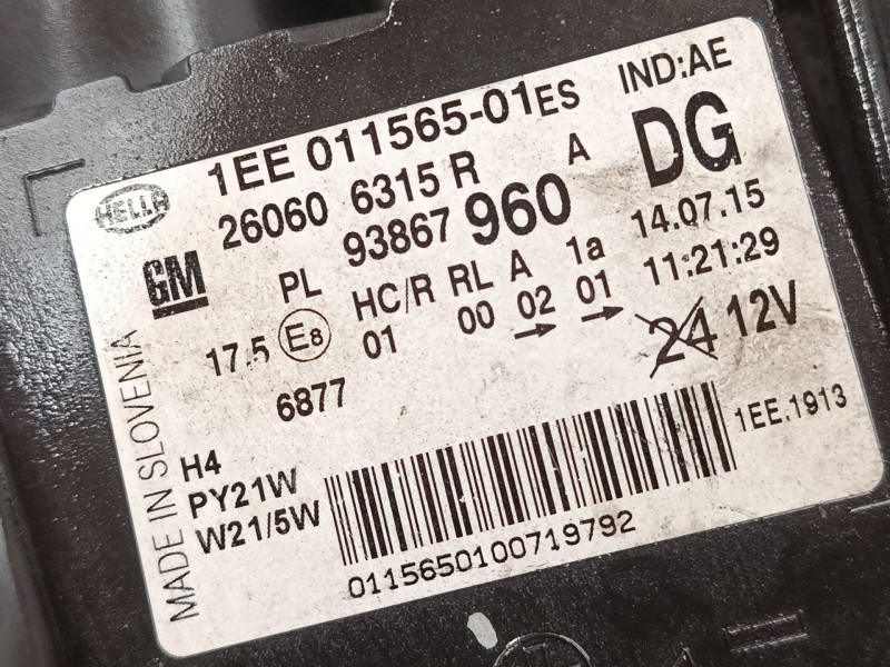 Recambio de faro izquierdo para opel vivaro b autobús (x82) 1.6 cdti (06) referencia OEM IAM 93867960 260606315R 1EE01156501