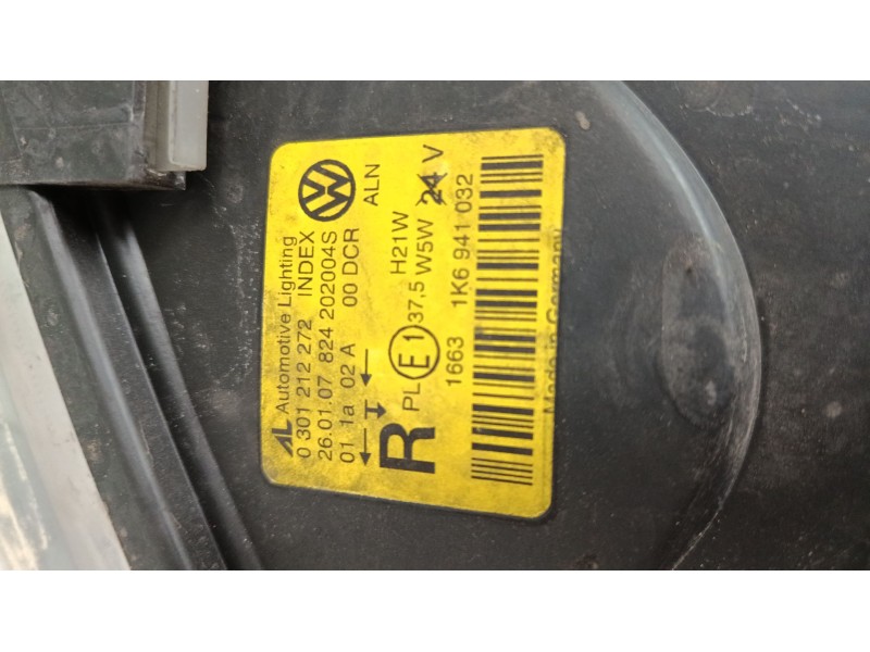Recambio de faro derecho xenon para volkswagen golf v (1k1) 1.4 tsi referencia OEM IAM 1K6941032 0301212272 