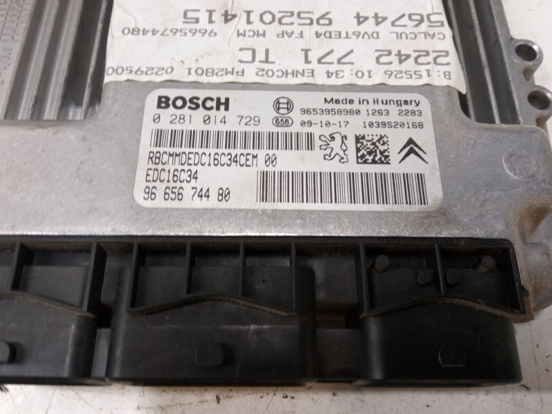 Recambio de centralita motor uce para peugeot 5008 (0u_, 0e_) 1.6 hdi referencia OEM IAM 9665674480 0281014729 