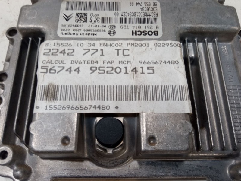 Recambio de centralita motor uce para peugeot 5008 (0u_, 0e_) 1.6 hdi referencia OEM IAM 9665674480 0281014729 