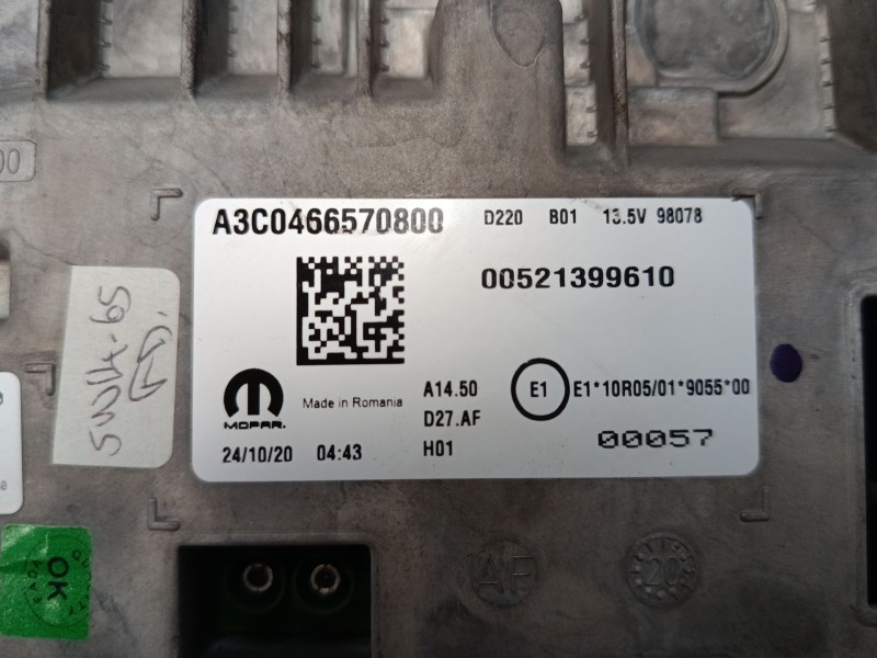 Recambio de cuadro instrumentos para fiat 500e (332_) elektro 3+1 (fa1) referencia OEM IAM 00521399610 A3C0466570800 