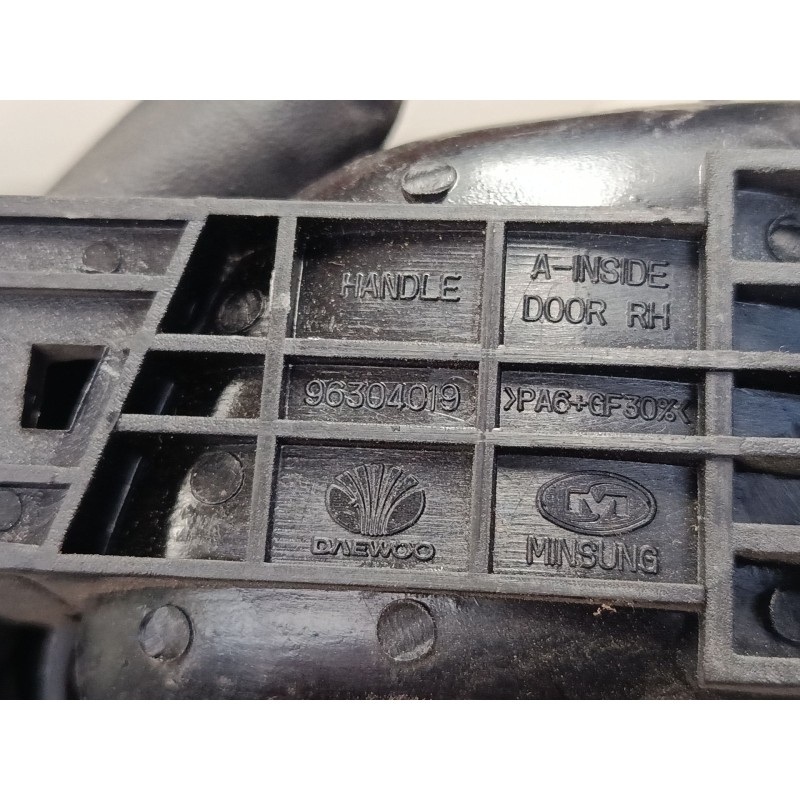 Recambio de maneta interior puerta trasera derecha para daewoo lanos (klat) 1.3 referencia OEM IAM 96304019  