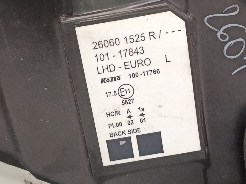 Recambio de faro izquierdo para renault kangoo express (fw0/1_) z.e. (fw0z, fw1z) referencia OEM IAM 10117843 260601525R 