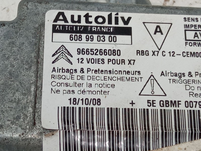 Recambio de centralita airbag para citroën c5 ii (rc_) 2.0 hdi (rcrhrh) referencia OEM IAM 608990300  
