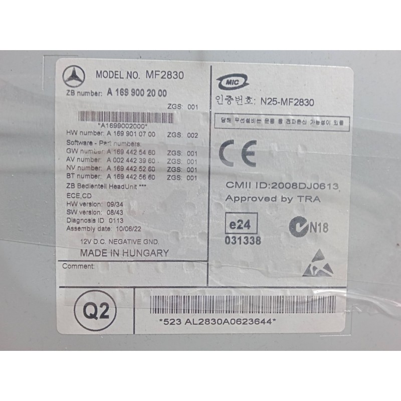 Recambio de radio cd para mercedes-benz clase b sports tourer (w245) b 160 (245.231) referencia OEM IAM A1699002000  