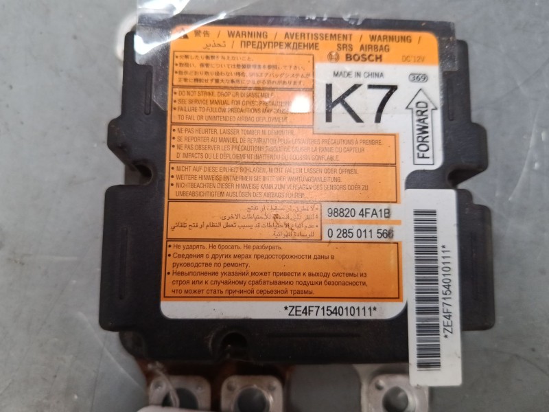 Recambio de centralita airbag para nissan nv200 furgoneta e-nv (me0n) referencia OEM IAM 988204FA1B 0285011566 