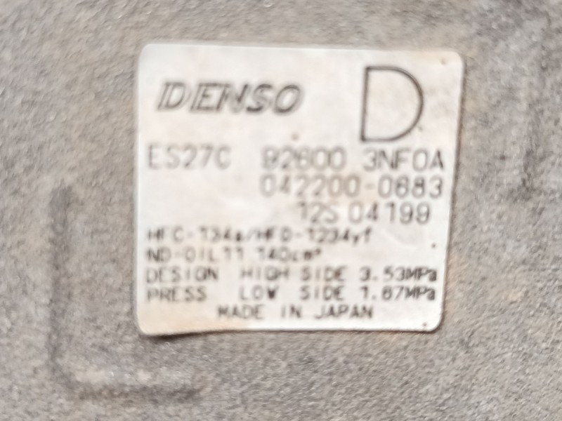 Recambio de compresor a/a para nissan leaf (ze0) electric referencia OEM IAM 926003NF0A  