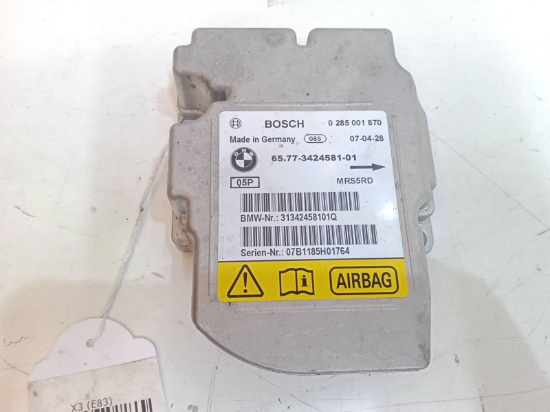 Recambio de centralita airbag para bmw x3 (e83) 2.0 d referencia OEM IAM 6577342458101  0285001870