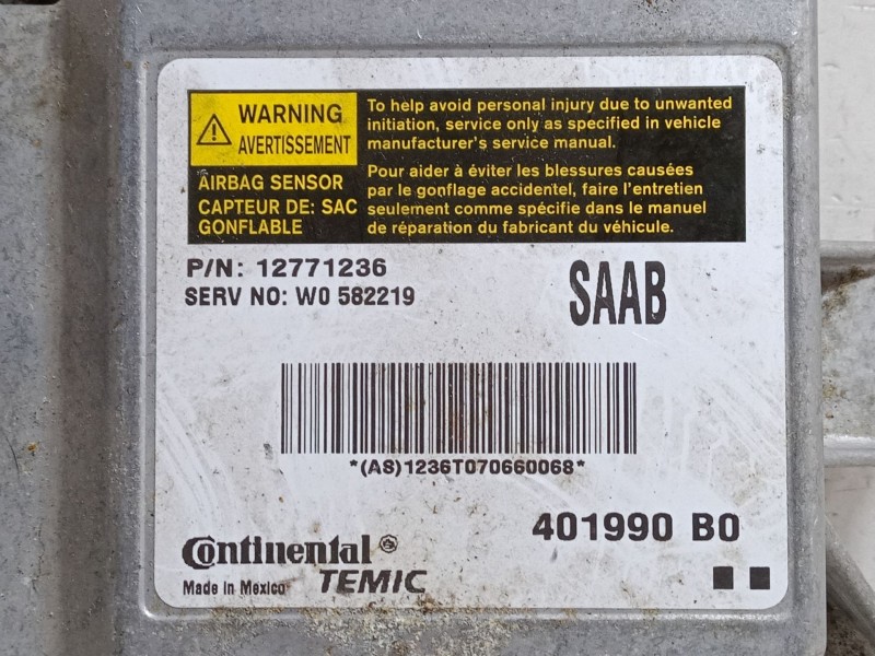 Recambio de centralita airbag para saab 9-3 descapotable (ys3f) 1.9 tid referencia OEM IAM 12771236  