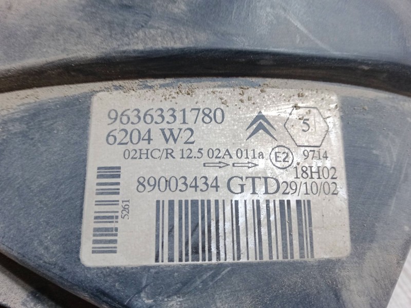 Recambio de faro izquierdo para citroën saxo (s0, s1) 1.1 x, sx referencia OEM IAM 9636331780  