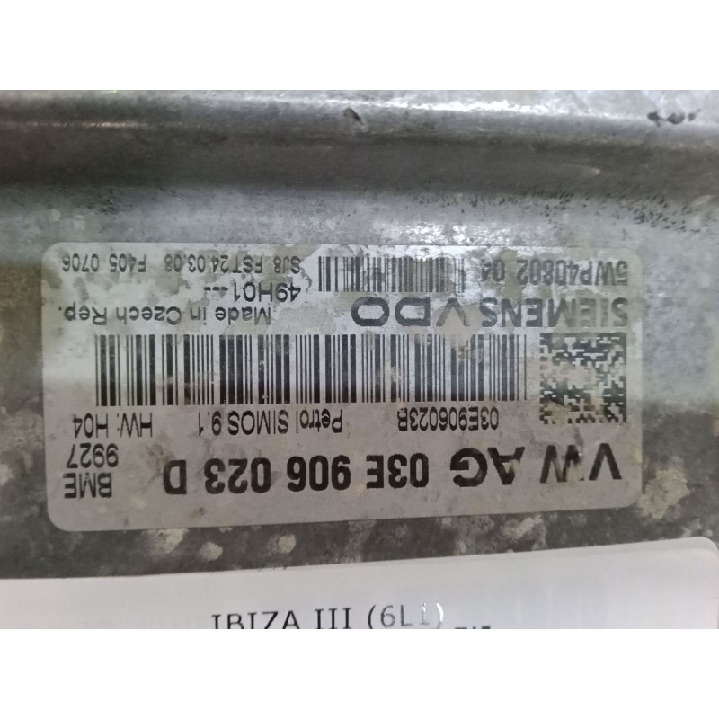 Recambio de centralita motor uce para seat ibiza iii (6l1) 1.2 12v referencia OEM IAM 03E906023D  5WP40842
