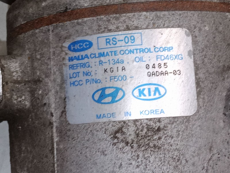 Recambio de compresor a/a para hyundai i10 ii (ba, ia) 1.0 referencia OEM IAM F500QADAA03  