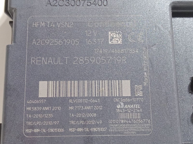 Recambio de clausor para renault clio iv (bh_) 1.5 dci 90 referencia OEM IAM A2C92561905.285905719R  