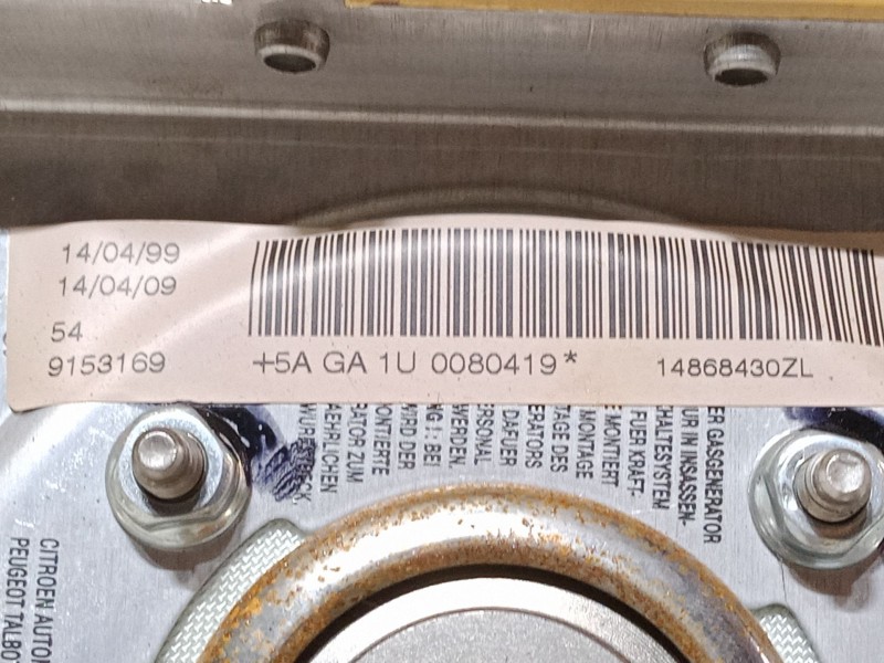Recambio de airbag volante para peugeot 806 (221) 2.1 td 12v referencia OEM IAM +5AGA1U0080419 14868430ZL 