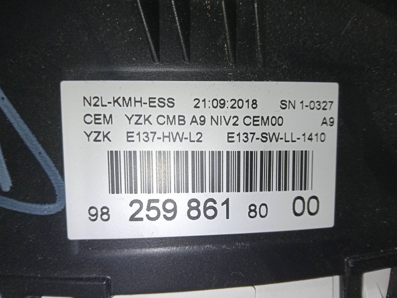 Recambio de cuadro instrumentos para peugeot 208 i (ca_, cc_) 1.2 vti 82 referencia OEM IAM 982598618000   Recambio de cuadro instrumentos para peugeot 208 i (ca_, cc_) 1.2 vti 82 referencia OEM IAM 982598618000