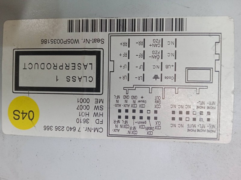 Recambio de radio cd para seat leon (1p1) 1.2 tsi referencia OEM IAM 5PO035186  8157640236366